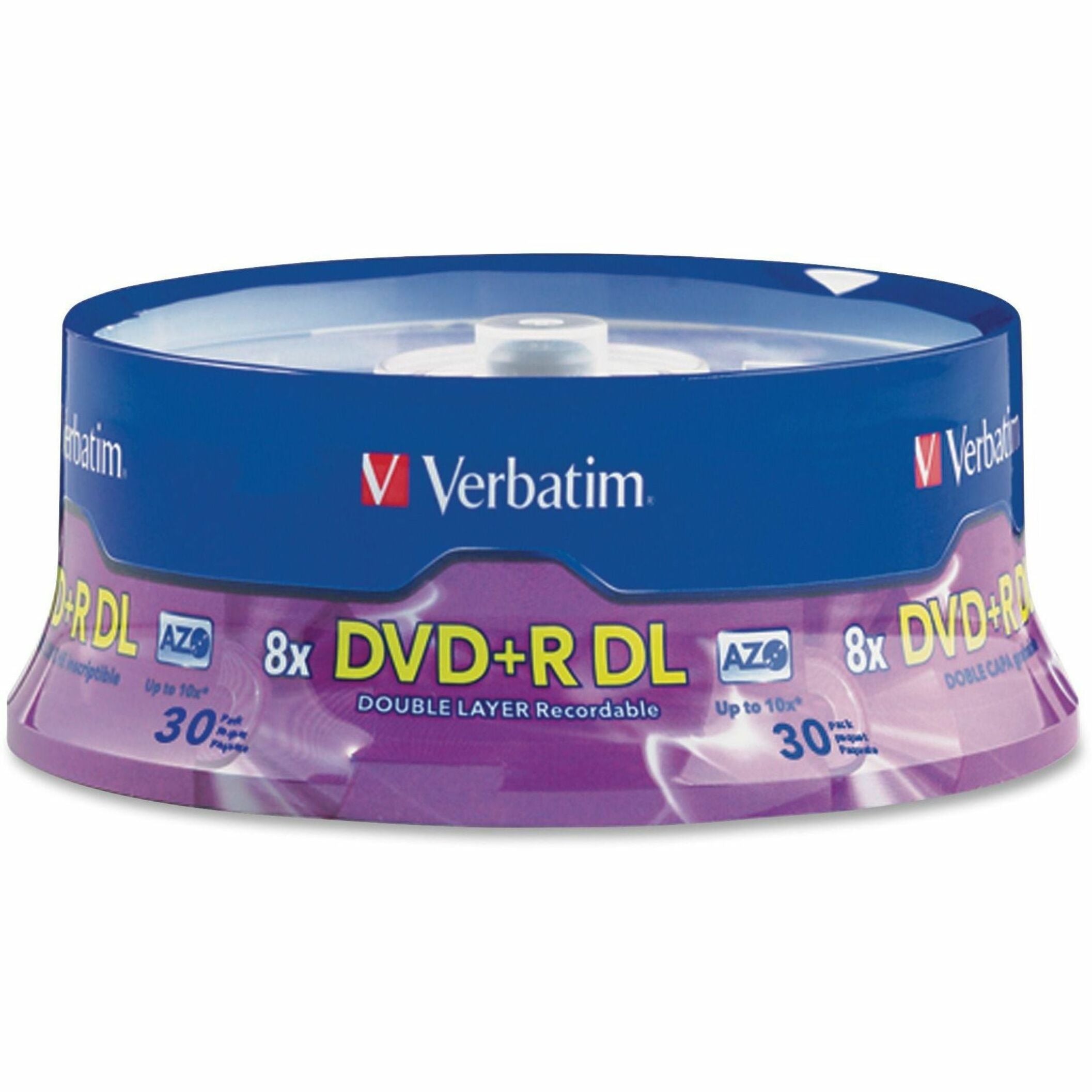 Verbatim 96542 DVD R DL 8.5GB 8X with Branded Surface 30pk