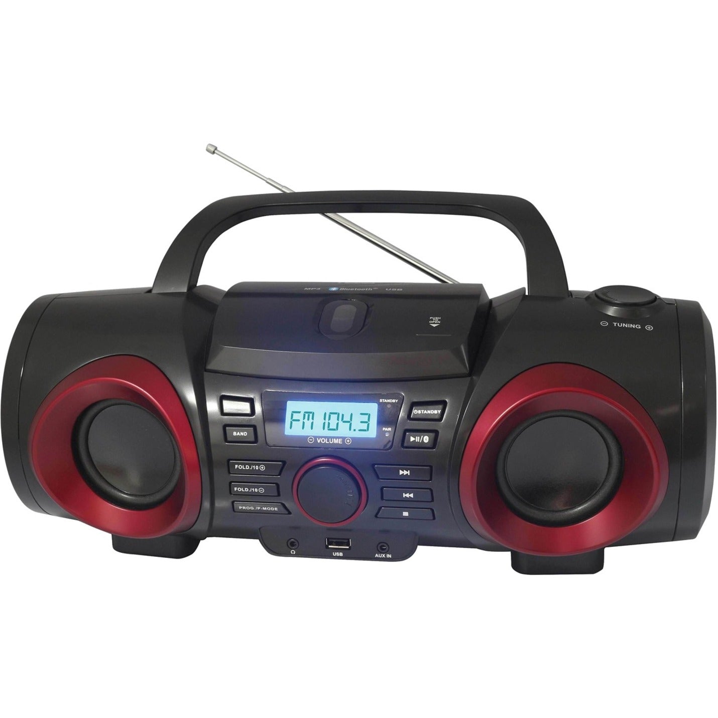 Naxa NPB267 MP3/CD Boombox with Bluetooth, Portable Radio/CD