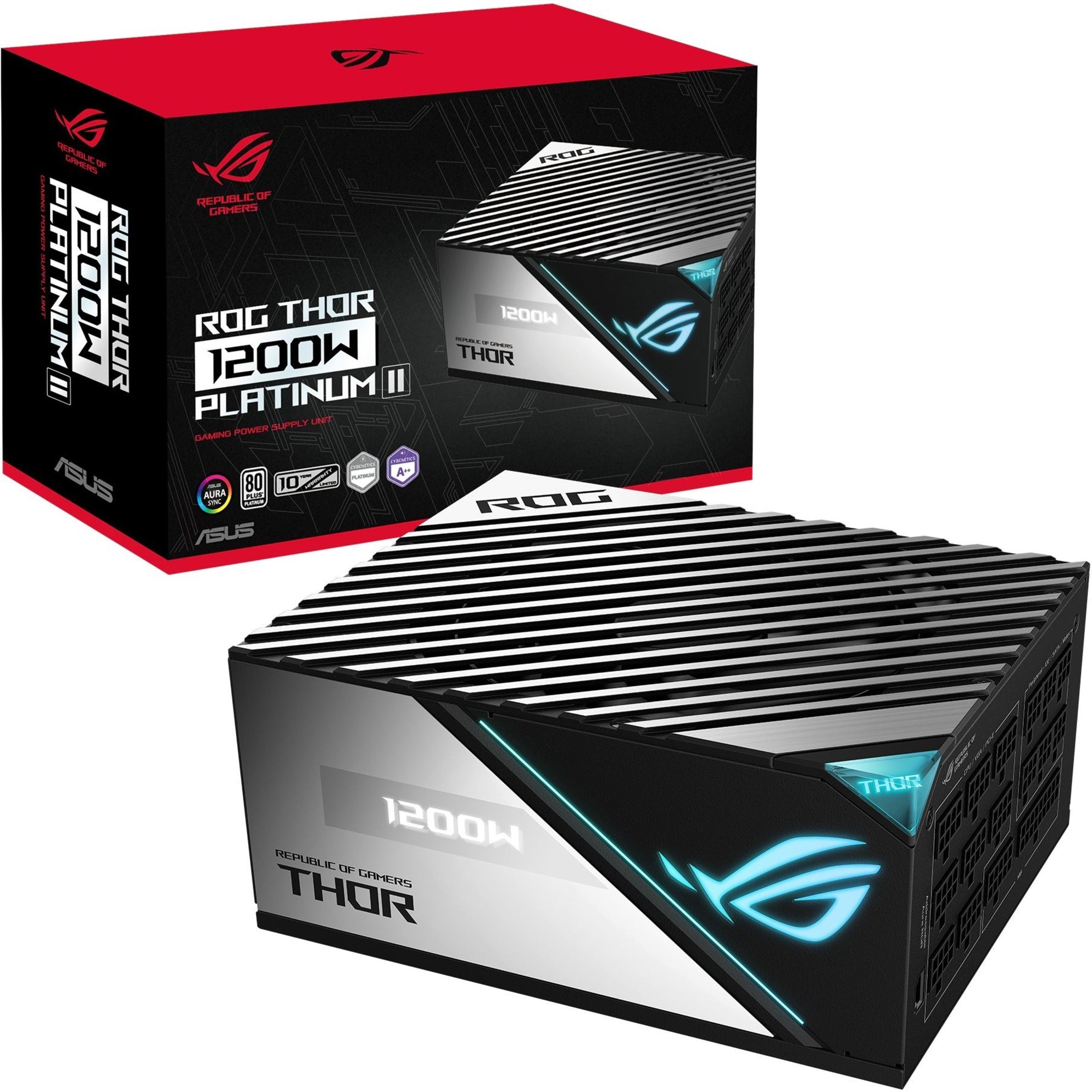 Asus ROG-THOR-1200P2-GAMING ROG Thor Platinum 1200W Power Supply, 10 Year  Limited Warranty, Modular, ATX12V