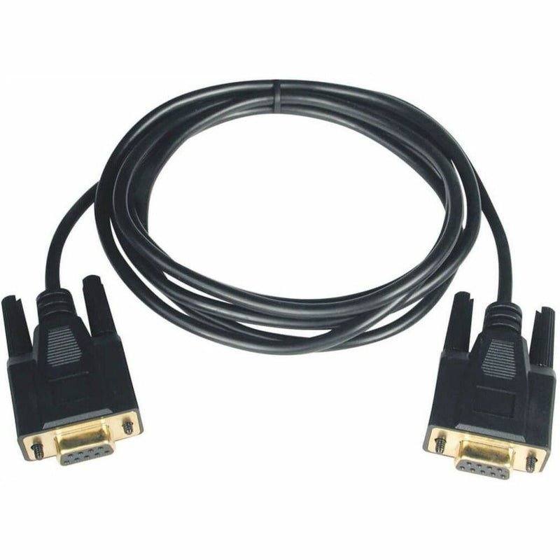 Tripp Lite P450-006 null modem cable with black housing and gold-plated DB9 female connectors on both ends