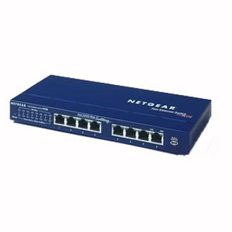 Netgear ProSafe FS108 สวิตช์ 8 พอร์ต 10/100 สำหรับเดสก์ท็อป - 8 x 10/100Base-TX