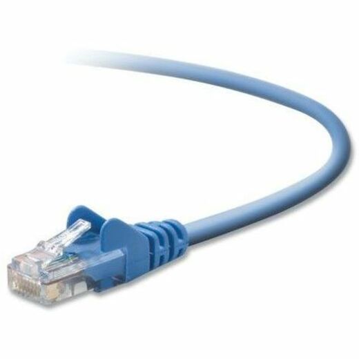 Profile view of Belkin Cat.6 network cable showing blue jacket and flexible construction-alternate-image3