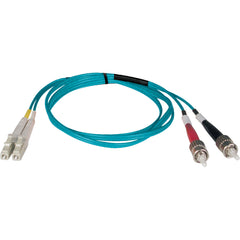 Tripp Lite by Eaton 10GB Fiber Optic Network Cable, 1M Duplex Multimode LC/ST 50/125 LSZH, High-Speed Patch Cable, Aqua Blue - N818-01M (Lifetime Warranty)