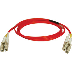 Tripp Lite by Eaton Fiber Optic Network Cable, 10M Duplex Multimode LC/LC 62.5/125 Patch Cable, Red, RoHS Compliant, Color-Coded Shrouds - N320-10M-RD (Lifetime Warranty)