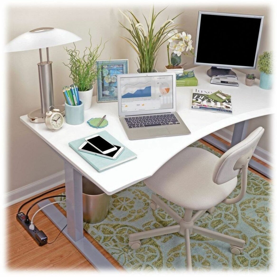 Tripp Lite surge protector in home office workspace setting-alternate-image9