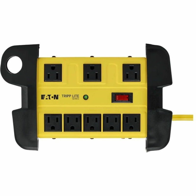 Top view of industrial surge protector showing spaced outlet configuration