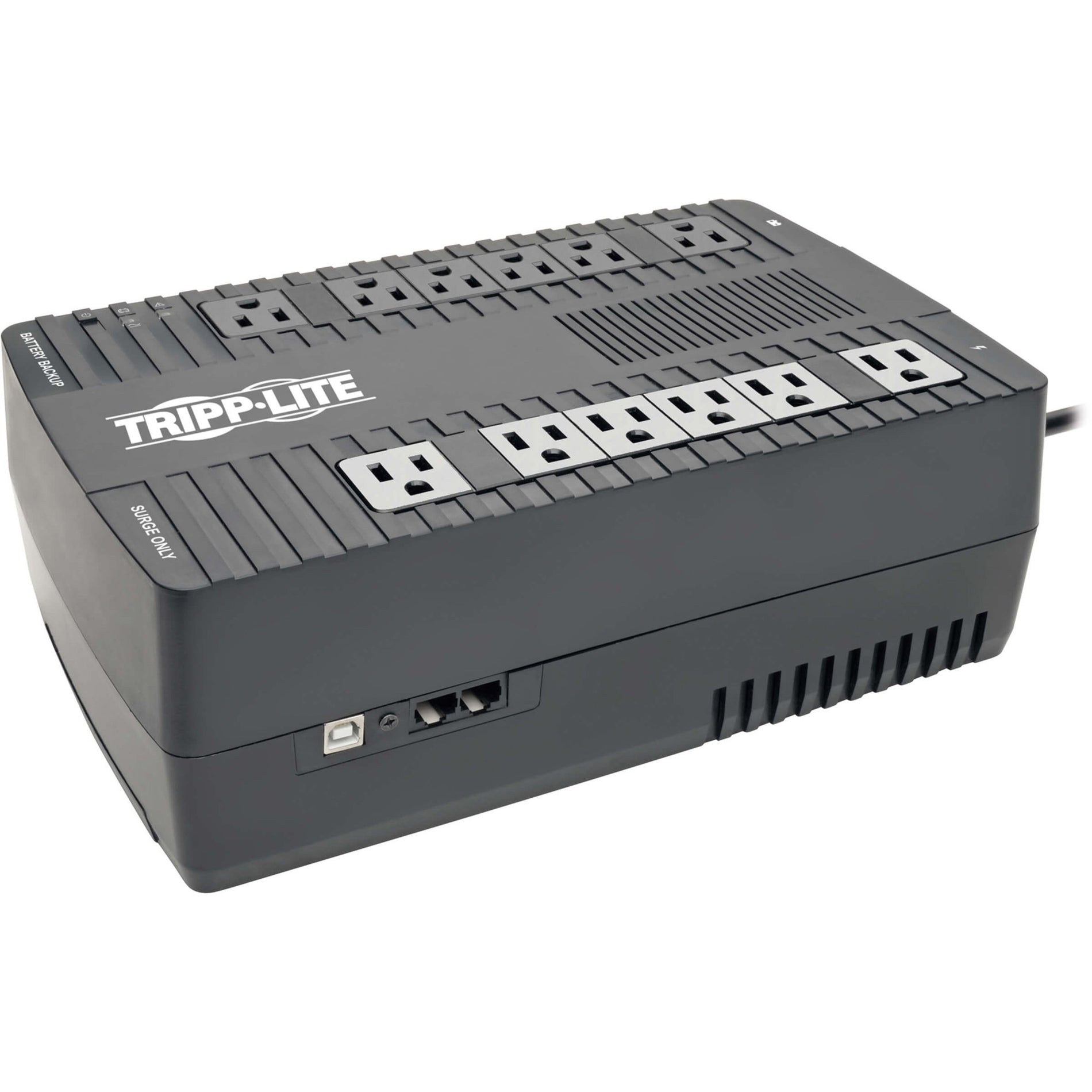 Tripp Lite by Eaton UPS w/AVR, Backup Time 45Min, 12 Outlets, 900VA, Black (AVR900U)