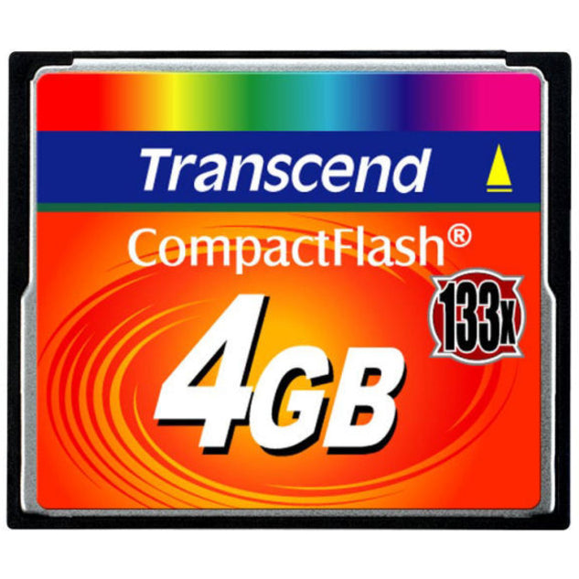 Transcend 4GB CompactFlash Card (133x) - 4 GB (TS4GCF133)