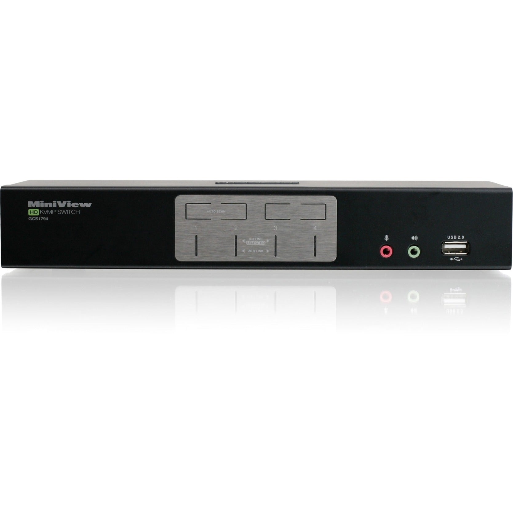 IOGEAR MiniView 4-Port HDMI Multimedia KVM Switch with Audio (GCS1794)