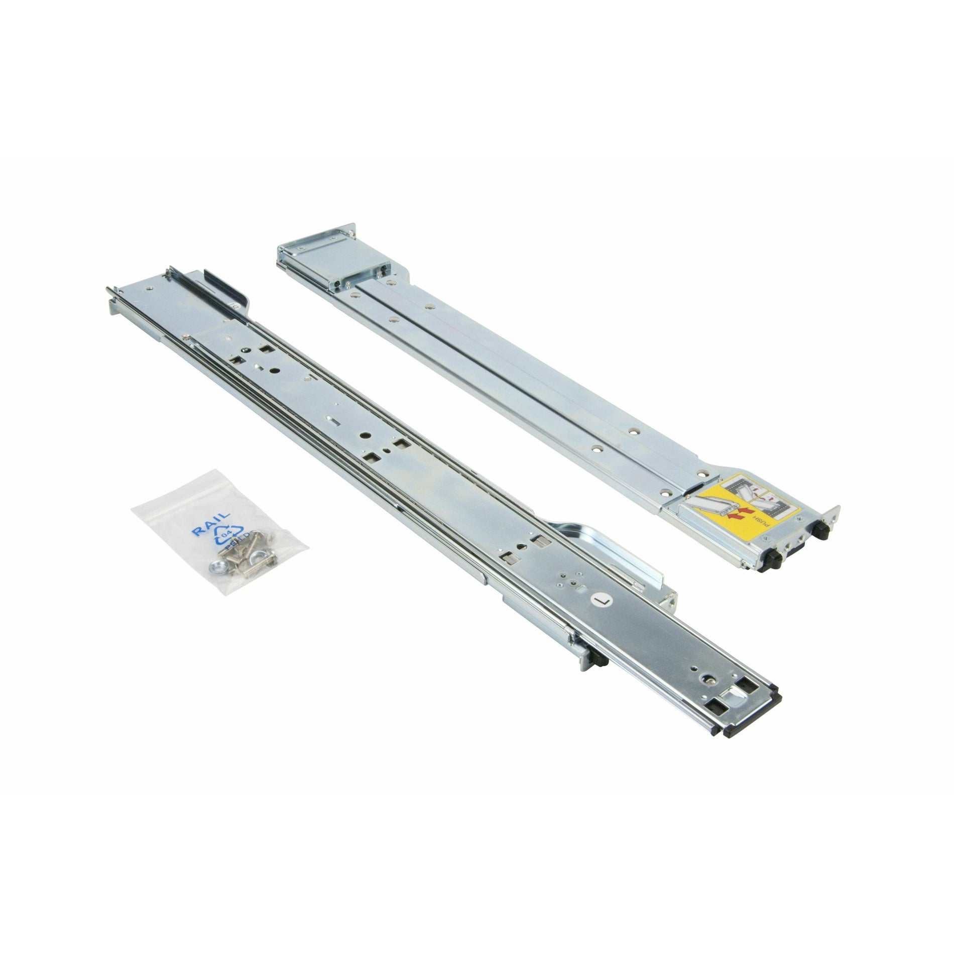 Detailed view of Supermicro rail kit showing mounting mechanisms and adjustment features-alternate-image3