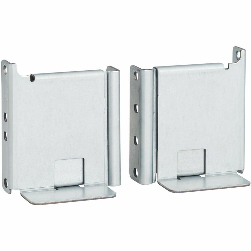 Side view of Eaton 2-Post Rail Kit mounting brackets showing L-shaped silver panels with multiple mounting points