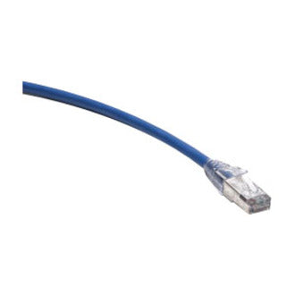 Leviton eXtreme 6+ blue Cat.6 patch cable with transparent RJ-45 connector and snagless boot-alternate-image1