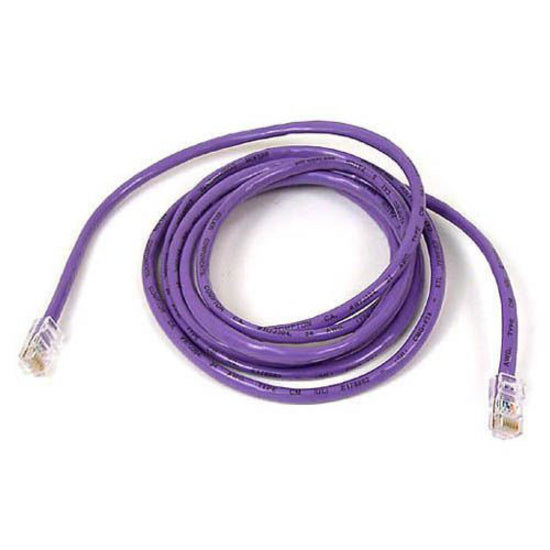 Purple Belkin Cat.6 ethernet patch cable with RJ45 connectors coiled in circular pattern showing gold-plated tips-alternate-image1