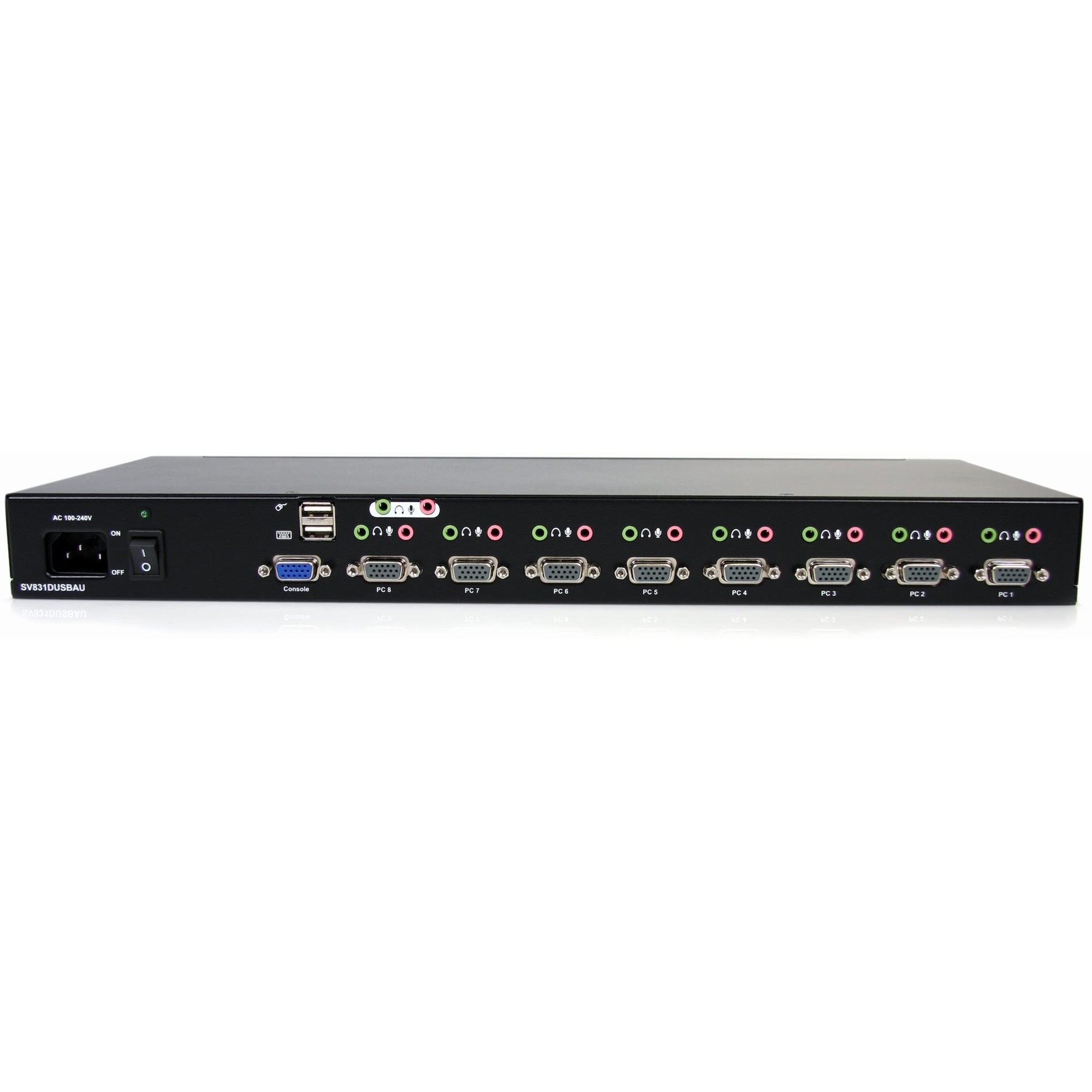 StarTech.com 8 Port Rack Mount USB VGA KVM Switch w/ Audio (SV831DUSBAU)