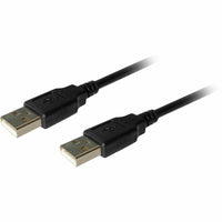 USB 2.0 Type A to Type A black cable showing both male connectors with strain relief design-alternate-image1