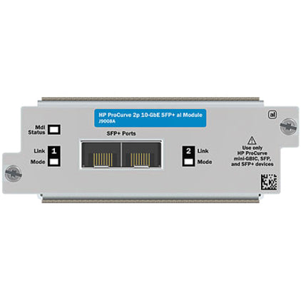 HPE E SFP+ expansion module showing dual SFP+ ports with status indicators and mode selection buttons-alternate-image1