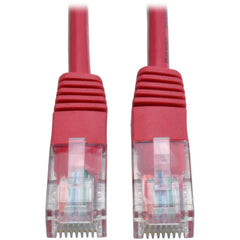 Tripp Lite by Eaton Cat5e Network Cable, 6ft Red Molded RJ45 Male/Male Patch Cord, 350MHz Snagless Booted Stranded UTP, IEEE 802.3ab Compliant - N002-006-RD (Lifetime Warranty)