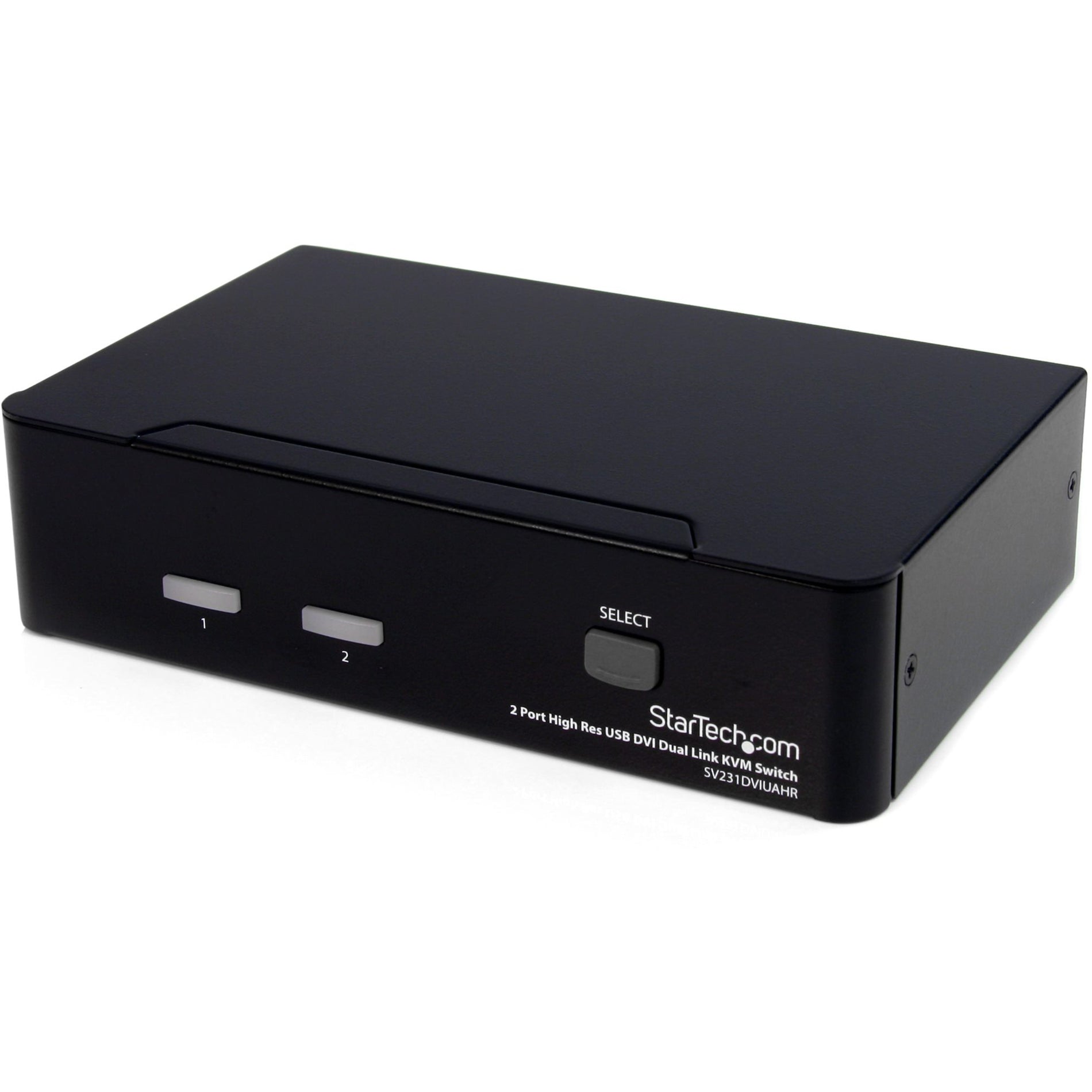 Angled view of the StarTech.com KVM switch emphasizing compact design-alternate-image2