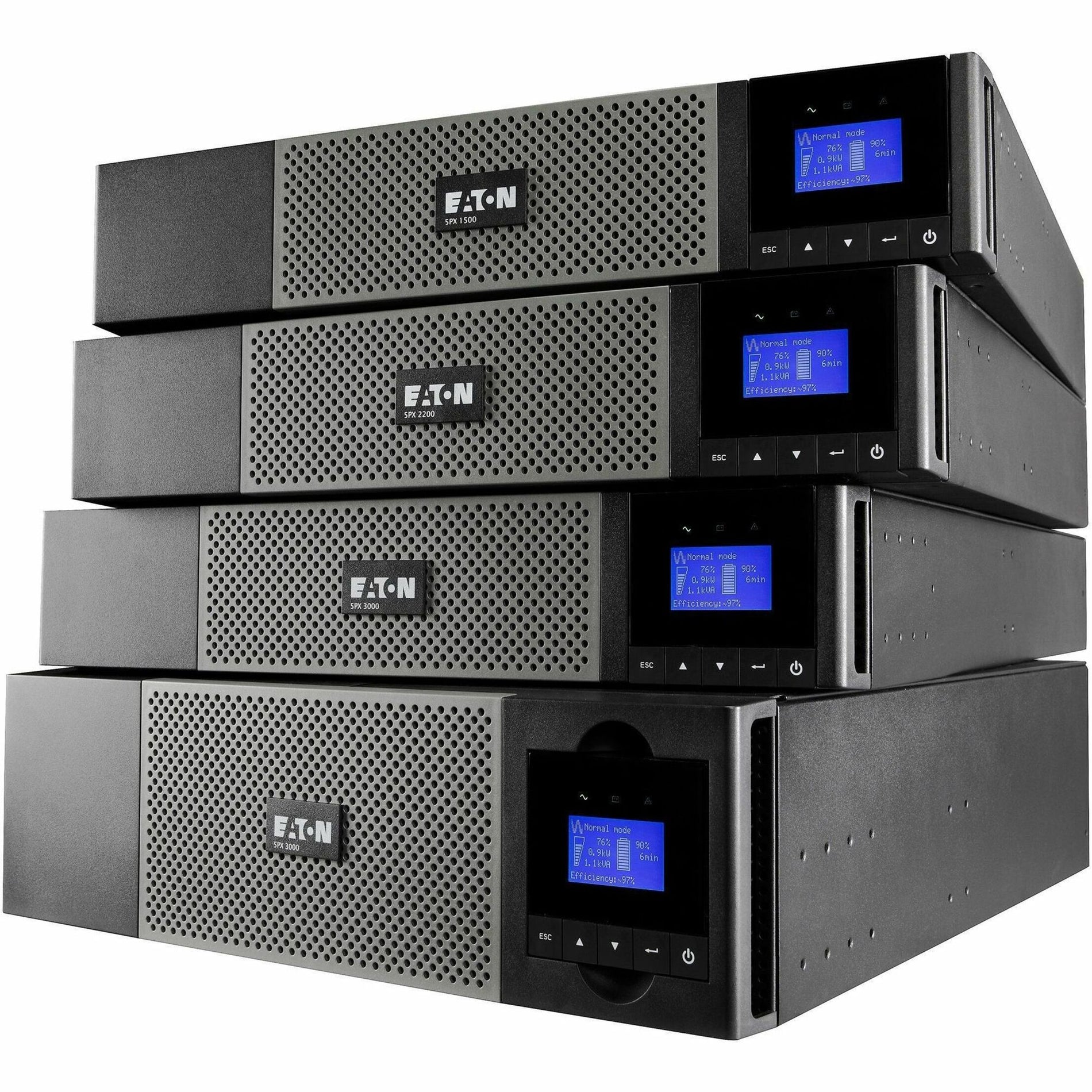 Multiple Eaton 5PX units stacked in rack configuration-alternate-image14