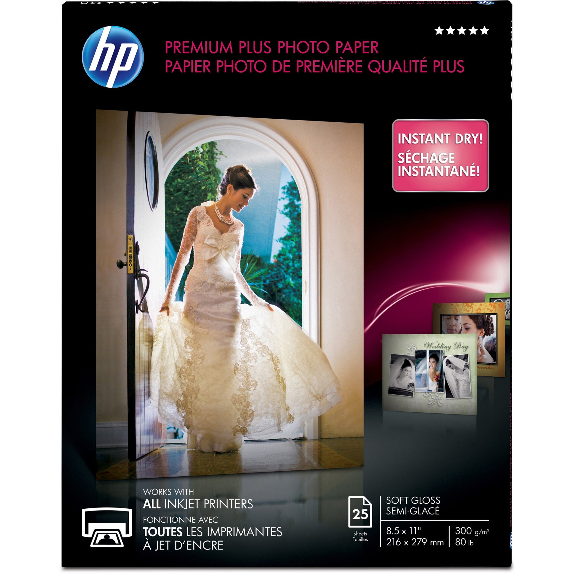 HP Photo Paper, 11.5Mil, 8-1/2"x11" , 25 Shts, Soft Gloss/WE (CR671A)