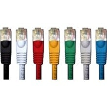 Seven Cat.5e network patch cables displayed in different colors - black, white, red, yellow, green, gray, and blue-alternate-image1