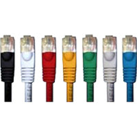 Collection of Cat.6 network patch cables displayed in seven different colors including black, white, red, yellow, green, grey, and blue-alternate-image1