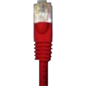 Red Cat.6 network patch cable with RJ-45 connector close-up view-alternate-image1