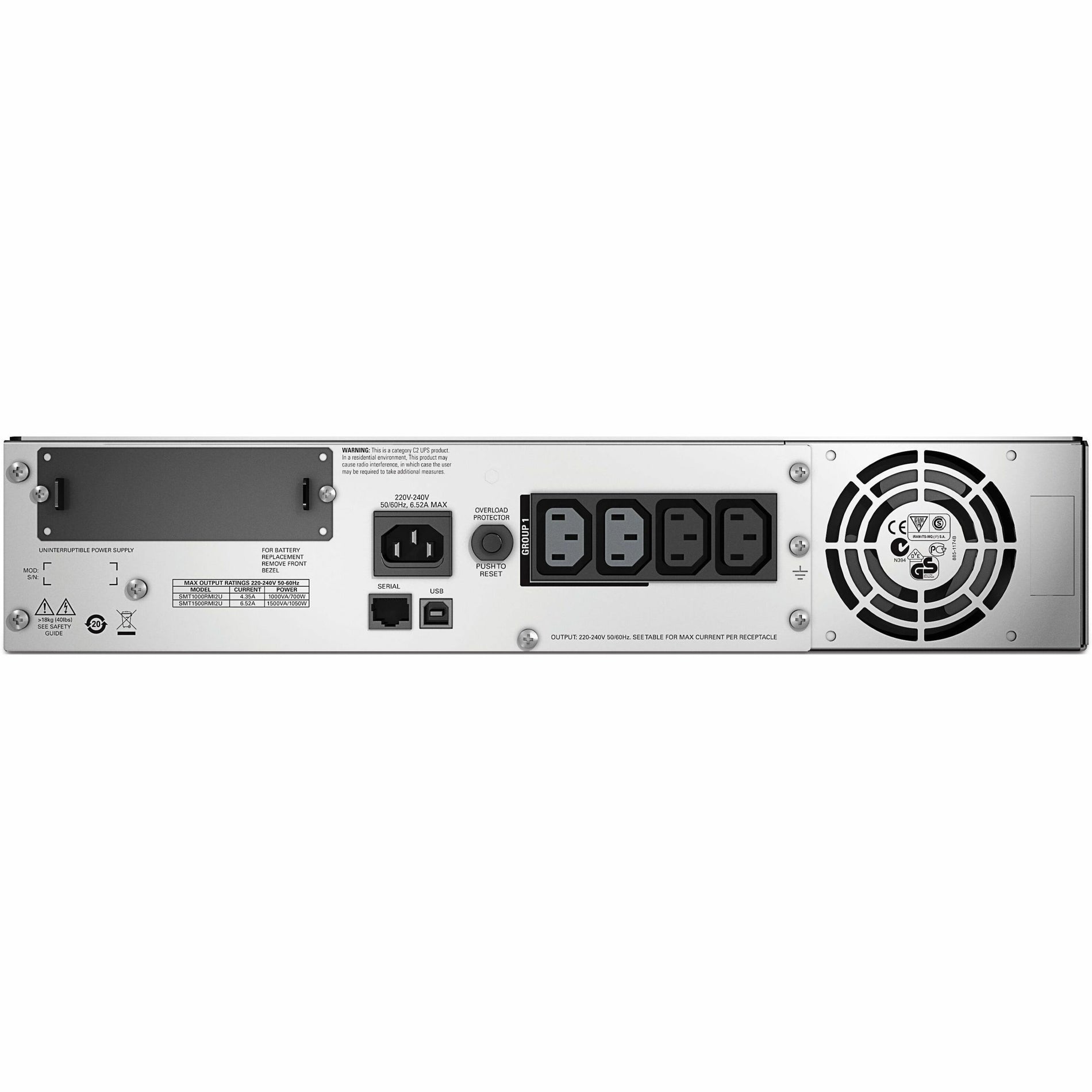 APC Smart-UPS 1000VA Rack-mountable UPS (SMT1000RMI2U)