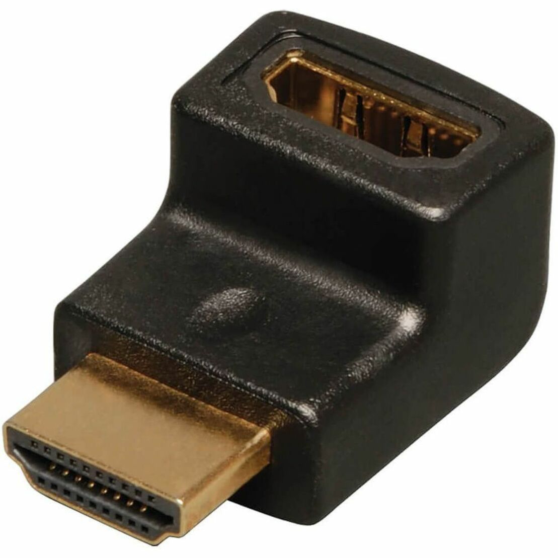 Tripp Lite P142-000-UP HDMI A/V Adapter, Right-Angled Connector Enhances Access in Tight Spaces, Gold-Plated HDMI 1.4 Male to Female, Black - P142000UP (Lifetime Warranty)