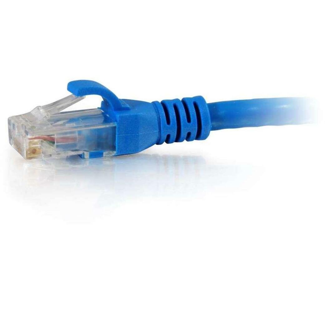 Close-up view of Cat6 ethernet cable connector showing snagless boot design and RJ-45 termination-alternate-image2