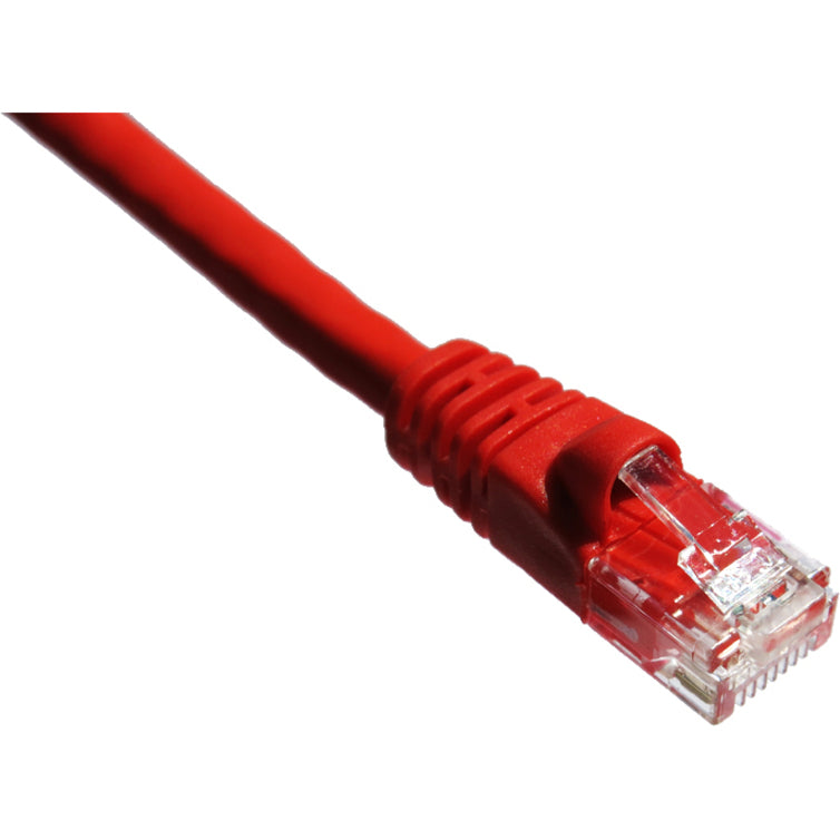 Detailed side view of red CAT6 cable connector highlighting snagless boot design-alternate-image2