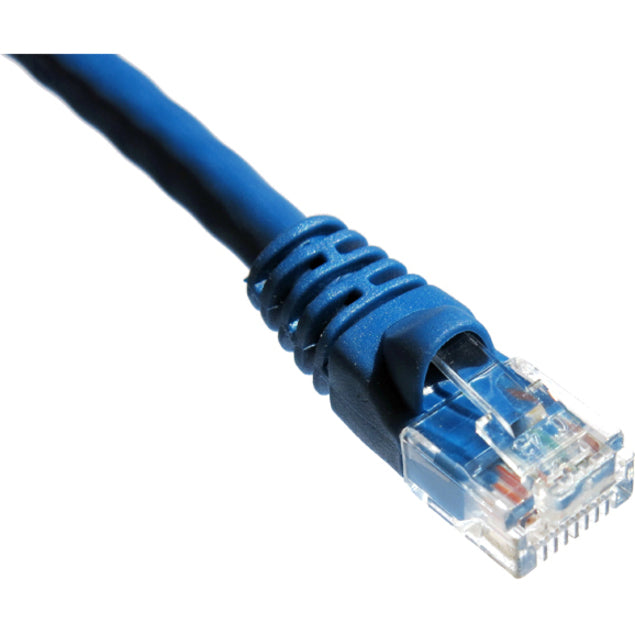 Detailed view of blue CAT6 cable connector showing snagless boot design and strain relief features-alternate-image2