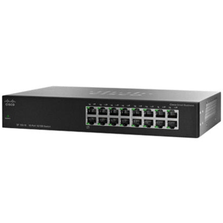 Cisco SF100-16 Unmanaged Rack-Mount Switch