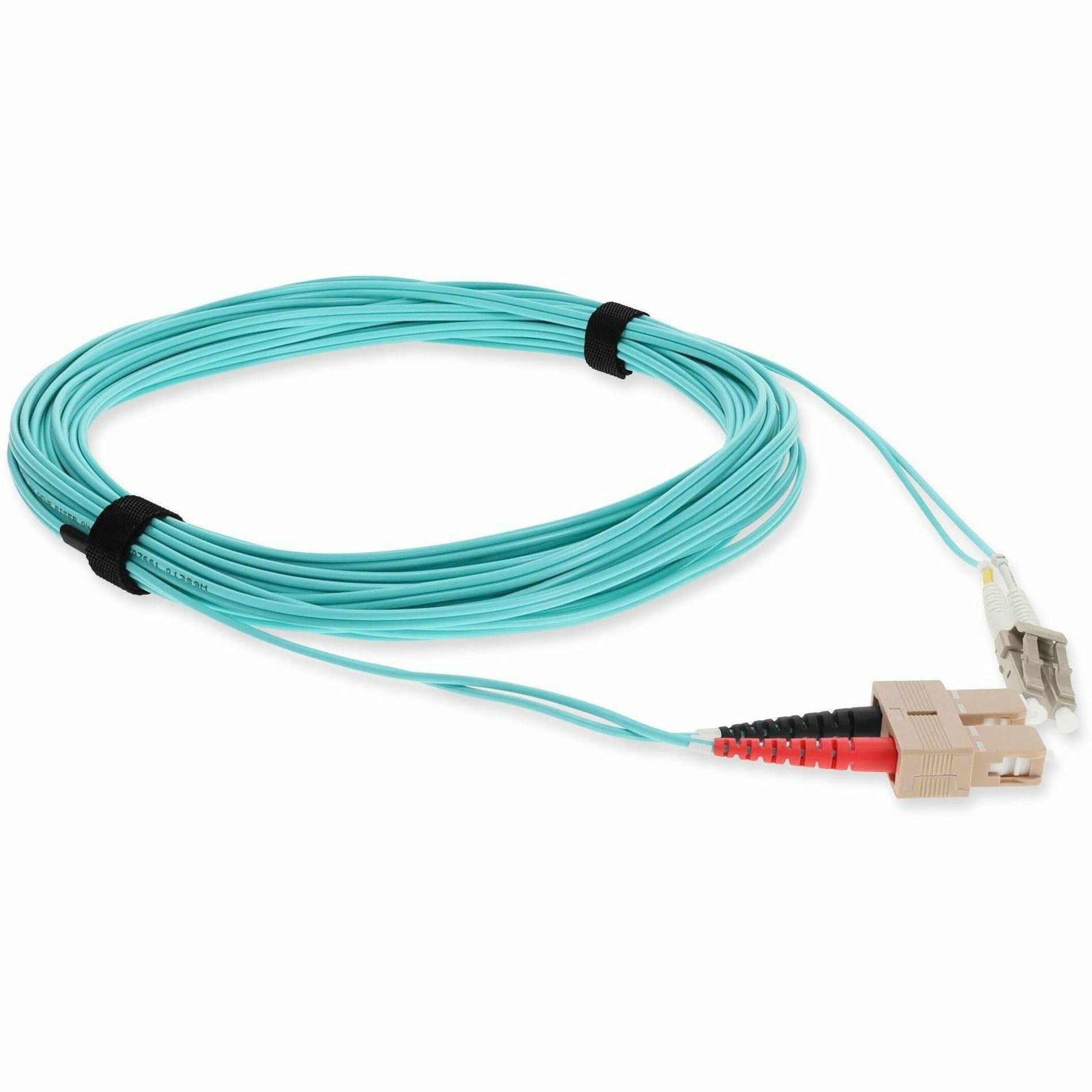 Reverse angle view of AddOn OM3 fiber optic cable showing connector detail-alternate-image7