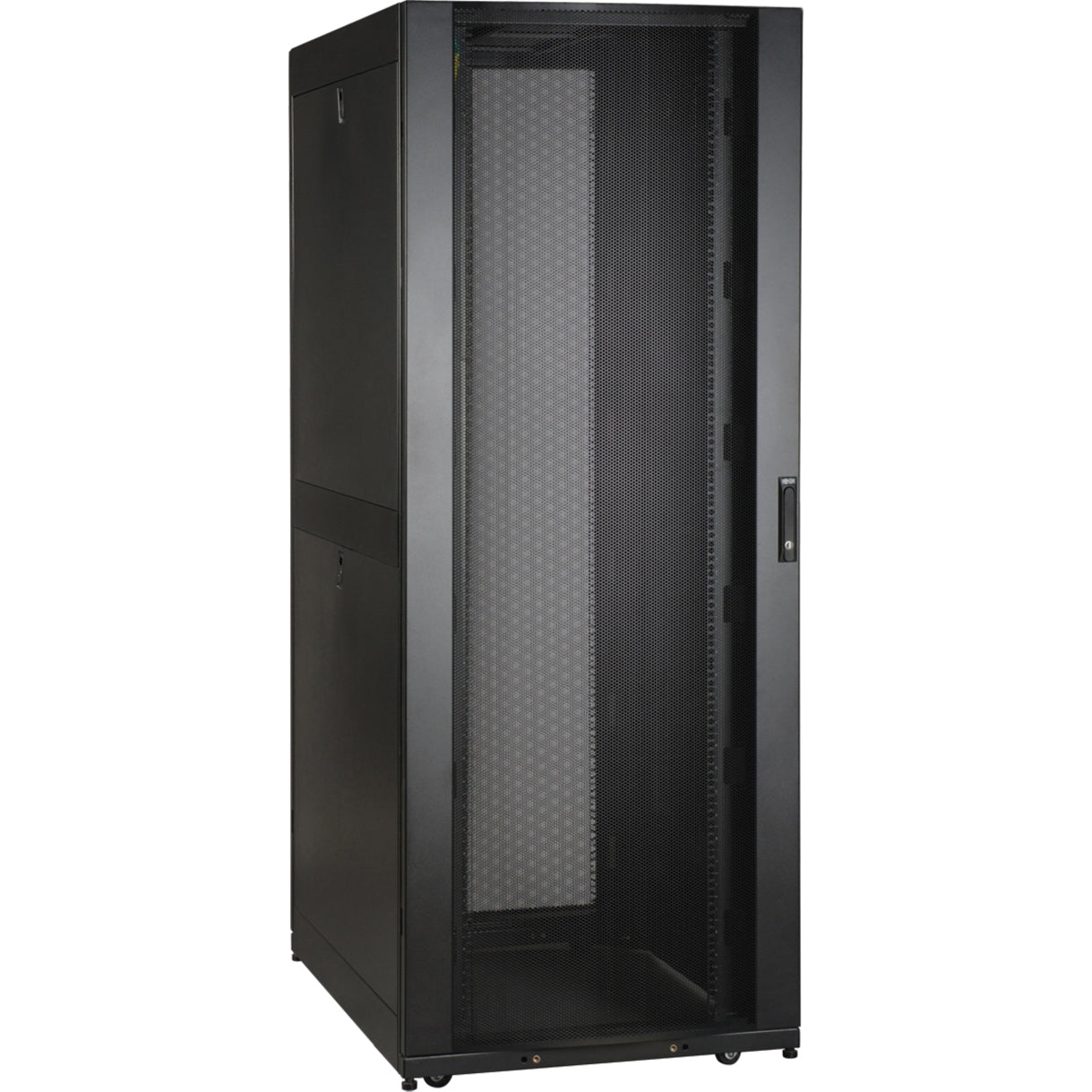 Angled view of SR42UBWDSP1 rack cabinet showing wide format design-alternate-image2