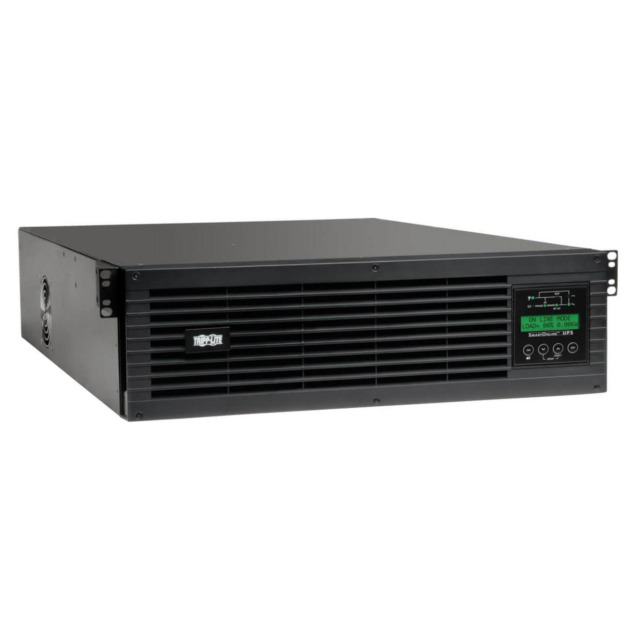 Tripp Lite by Eaton SmartOnline 3kVA On-Line Double-Conversion UPS, 3U Rackmount, Interactive LCD display, 100/110/120/127V NEMA outlets (SU3000RTXLCD3U)