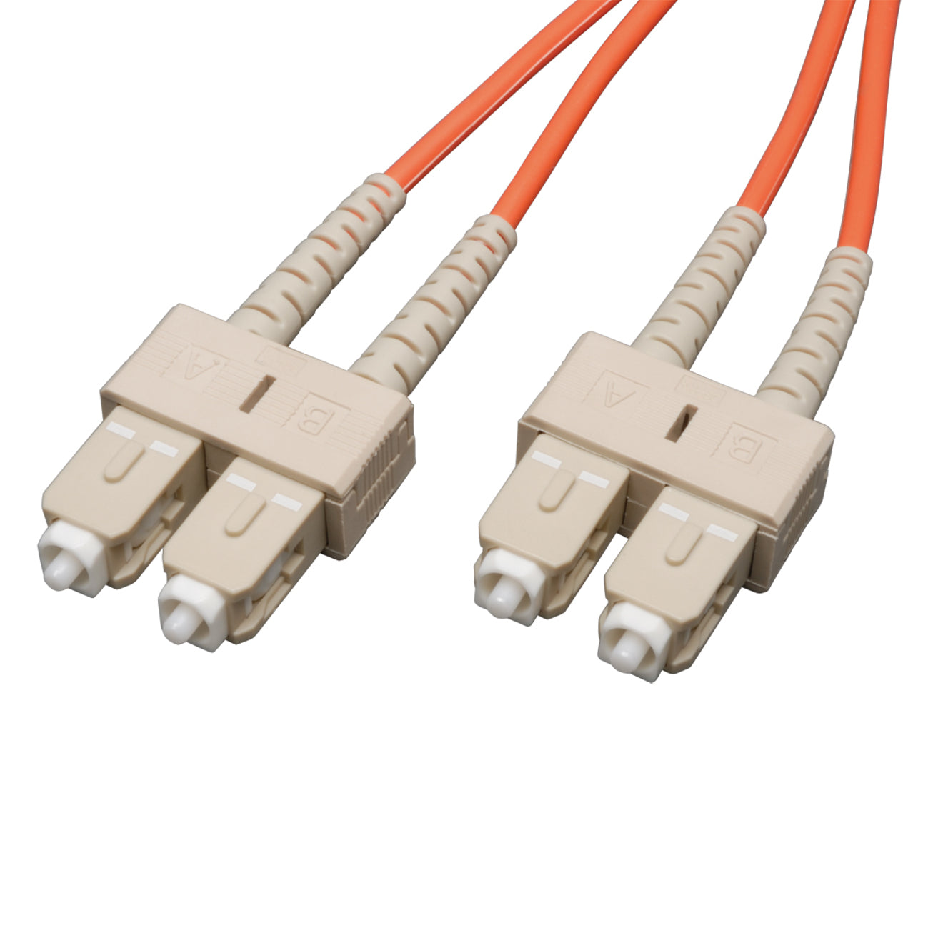 Tripp Lite 328-foot multimode fiber optic cable with orange jacket and SC connectors on both ends-alternate-image1