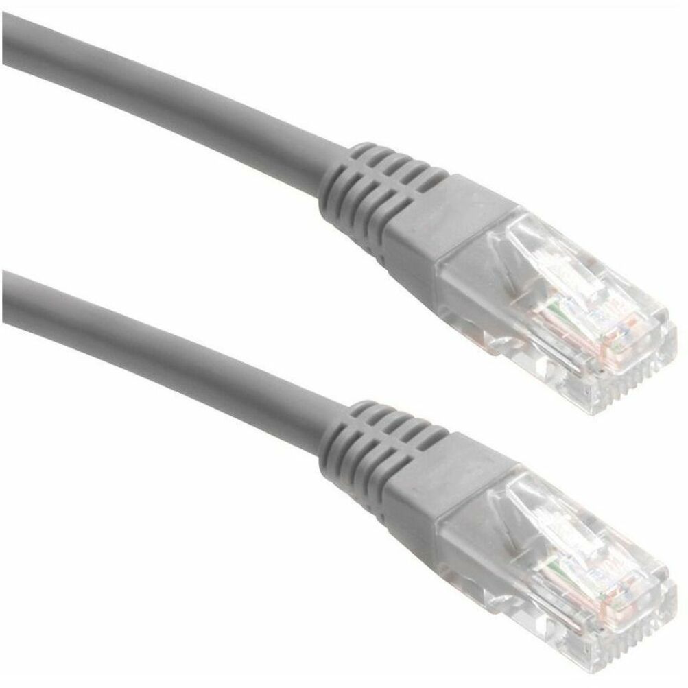 Side view of gray Cat5e ethernet cable showing strain relief boot and cable construction-alternate-image2