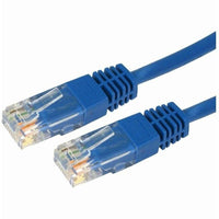 Side view of blue Cat6 ethernet cable connectors showing strain relief boot design-alternate-image2