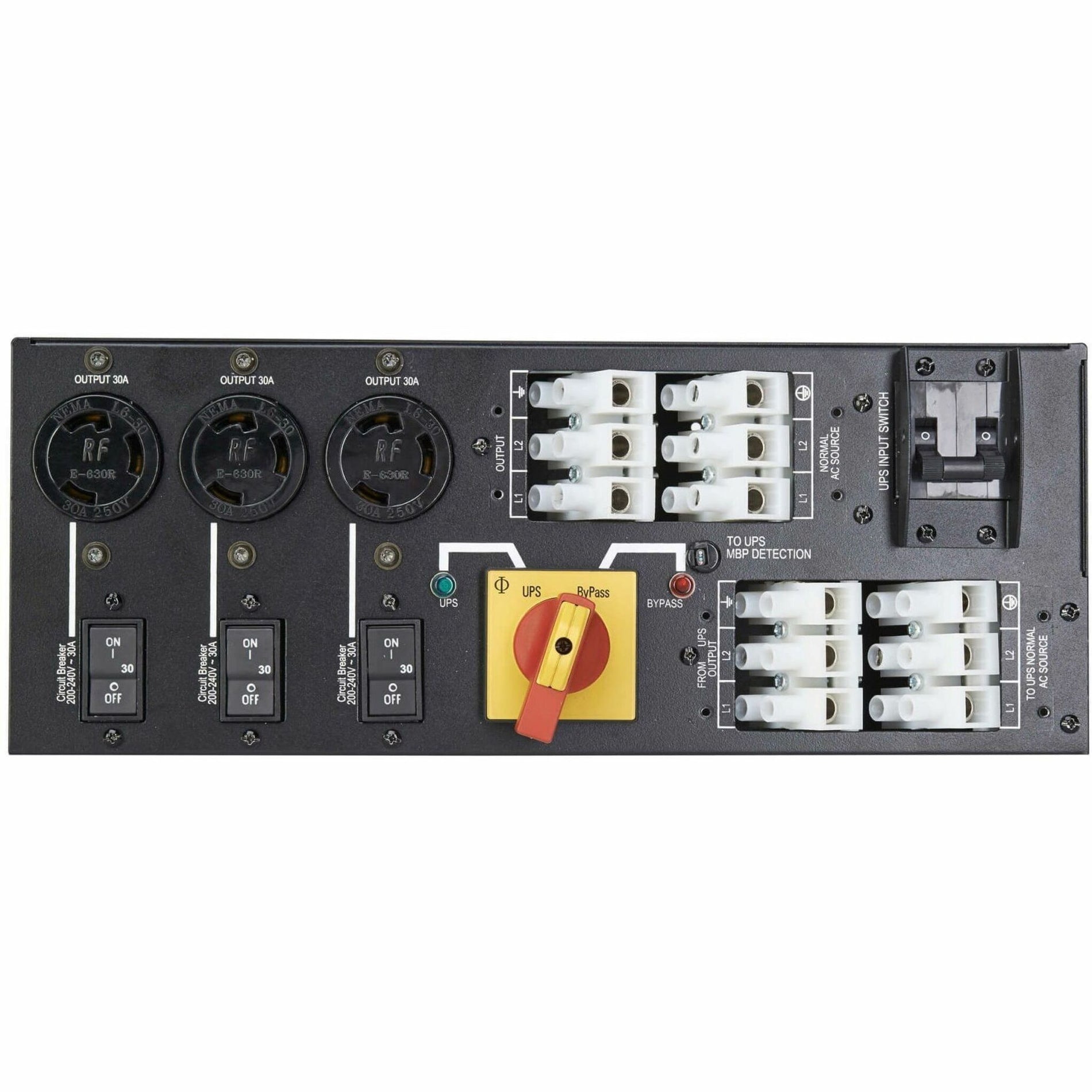 Eaton MBP11K208 Bypass Module, 11000VA Load Capacity, 208V AC, 3U Rack-mountable, Hardwired with 3 NEMA L6-30R Outlets, Compatible with 8-11kVA 9PX UPS (1 Year Warranty)