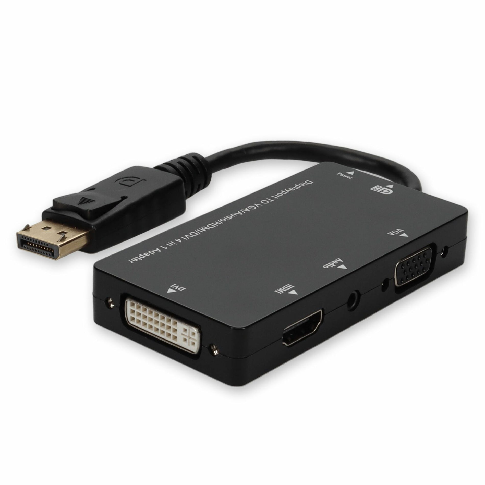 Side view of DisplayPort adapter showing multiple output ports and connection options-alternate-image2