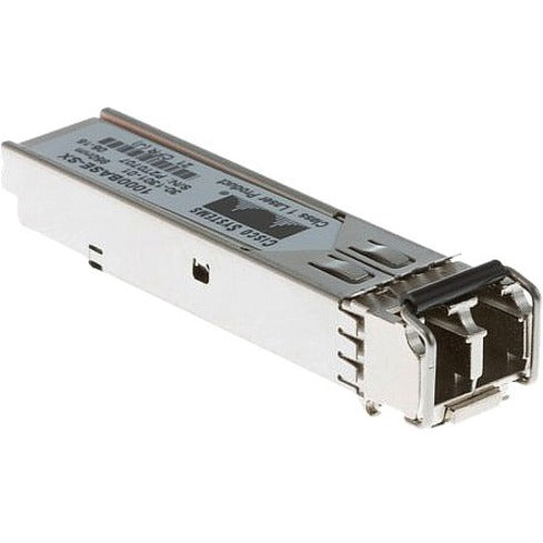 Cisco GLC-SX-MM SFP transceiver module with LC duplex connector interface and metallic housing