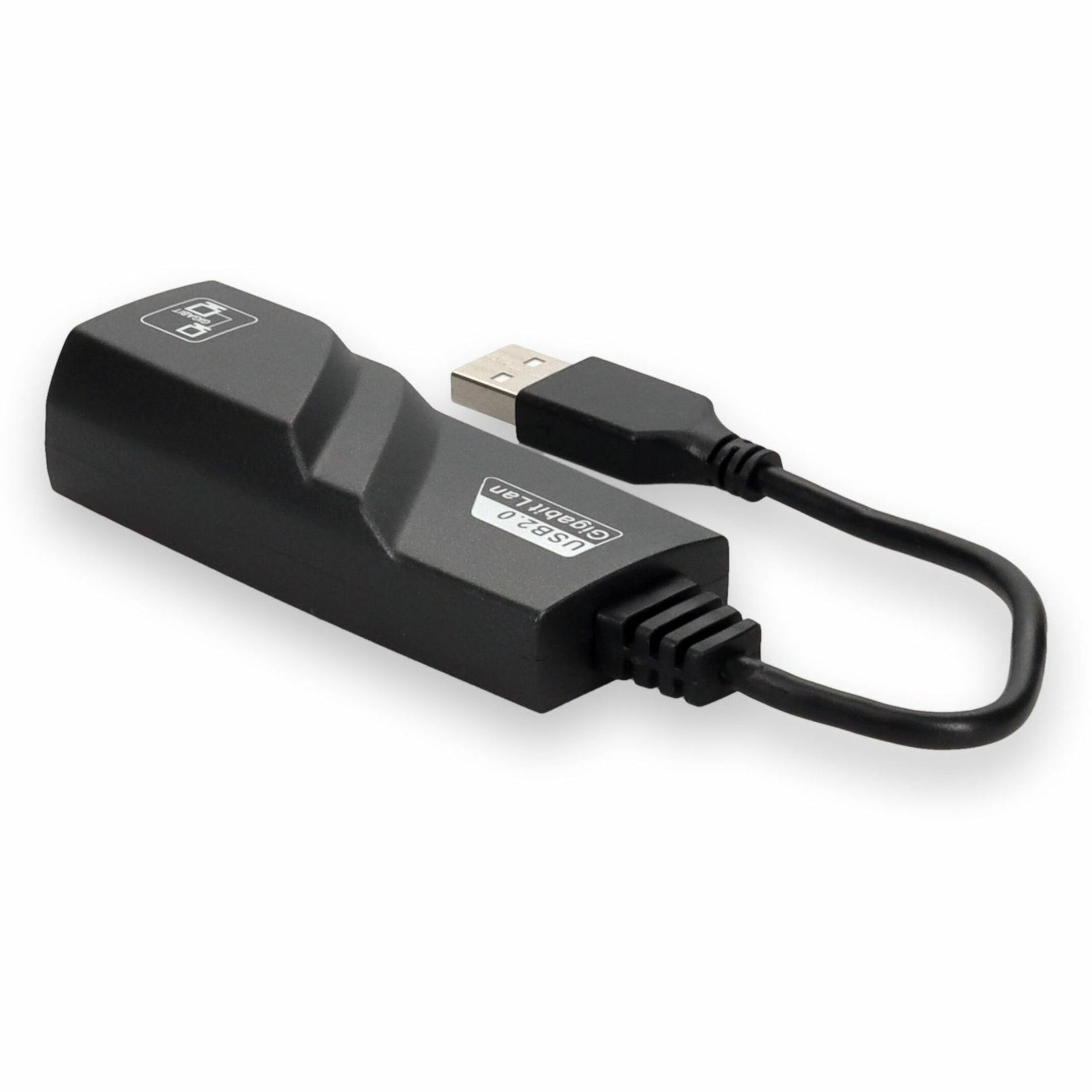 AddOn USB 2.0 (A) Male to RJ-45 Female Gray & Black Adapter (USB2NIC)