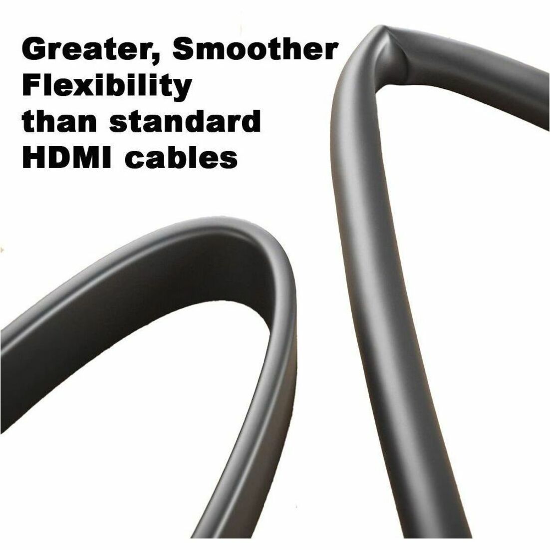 4XEM 4XHDMIFLAT6FT Flat HDMI Cable, 6 ft, Gold-Plated Connectors, Shielded, Black