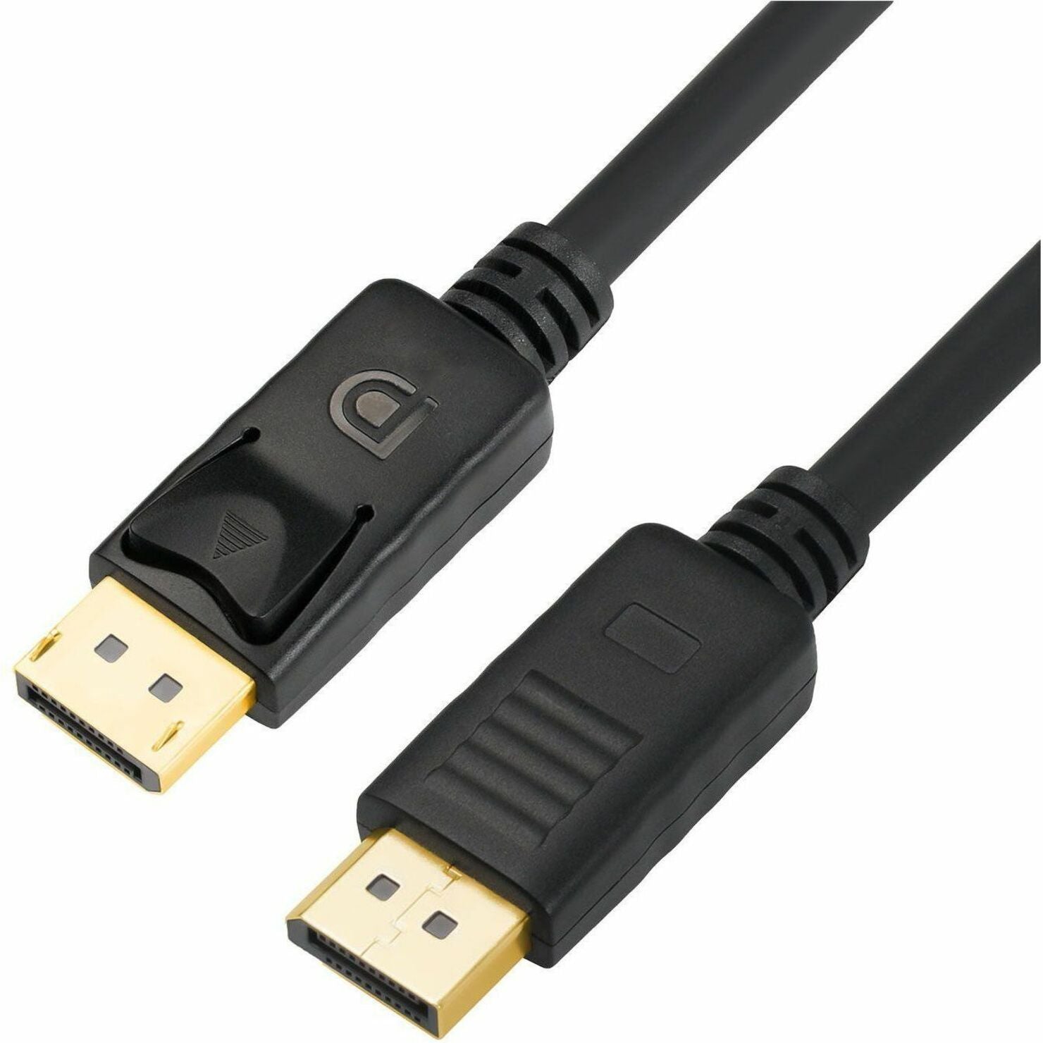 Close-up view of 4XEM DisplayPort cable connectors showing gold-plated pins and black housing-alternate-image1