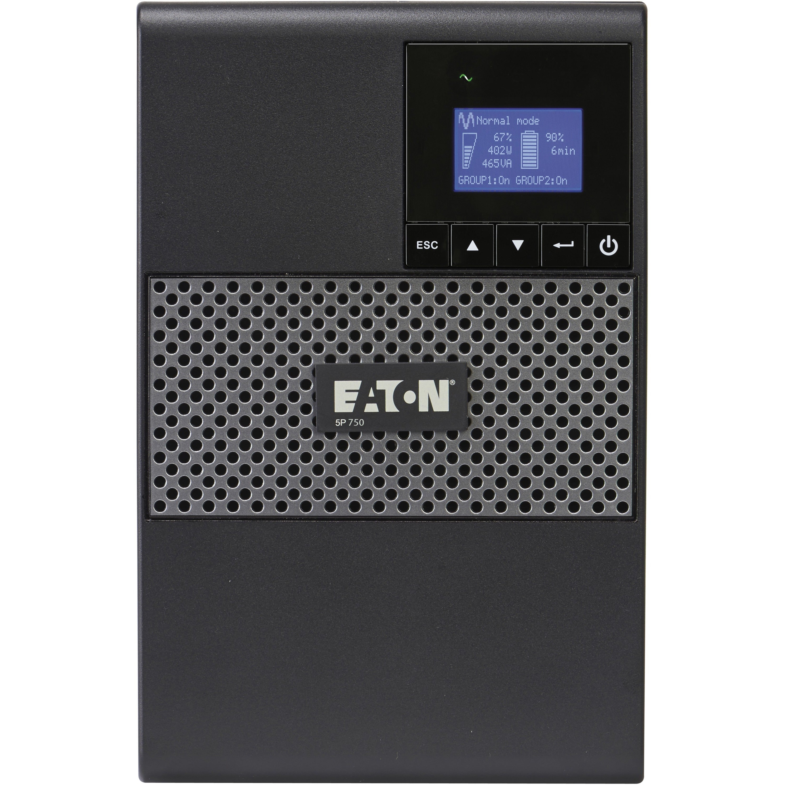 Eaton 5P 750VA 600W 120V Line-Interactive UPS, 5-15P, 8x 5-15R Outlets, True Sine Wave, Cybersecure Network Card Option, Tower - Battery Backup (5P750)