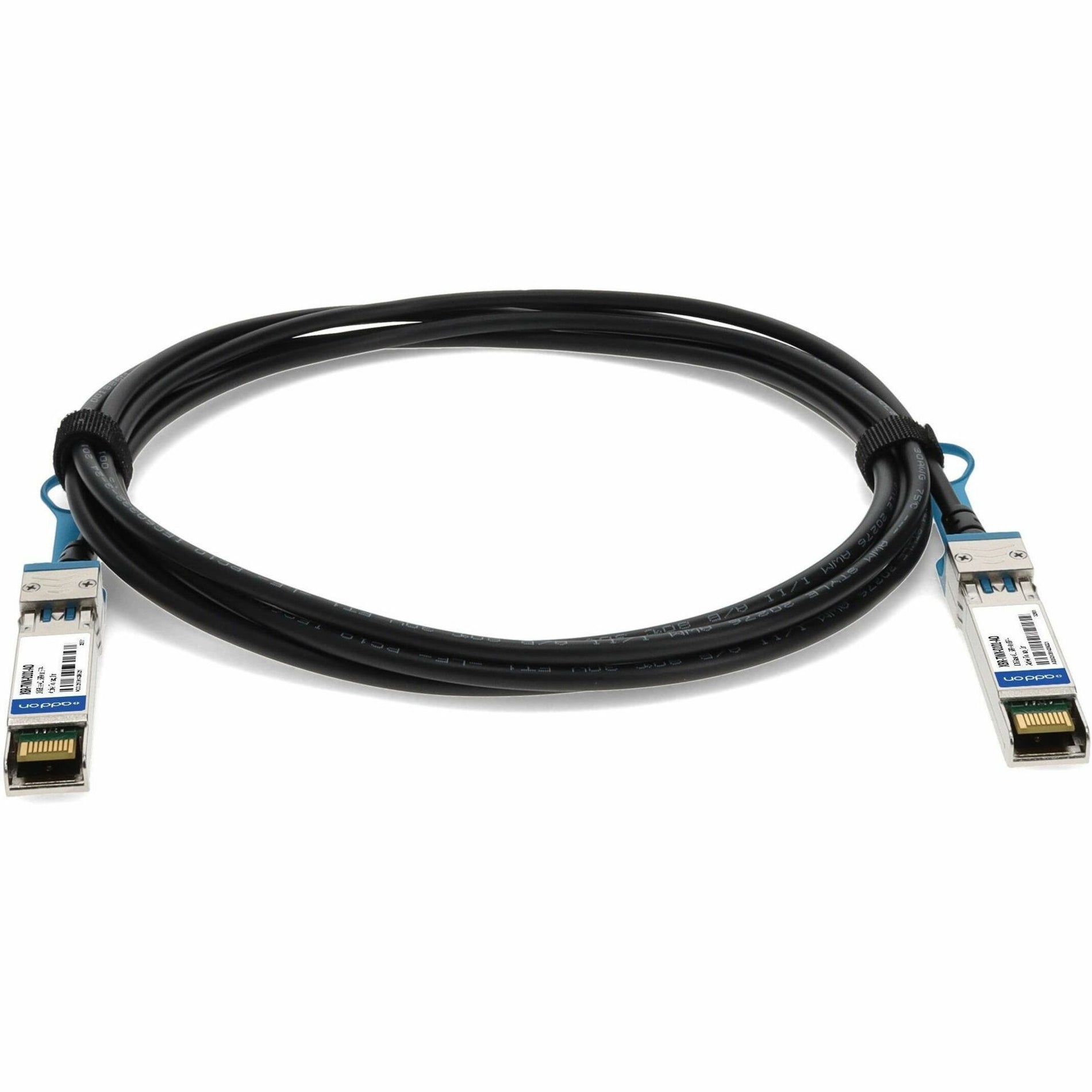 Full-length view of AddOn twinax cable showcasing overall quality-alternate-image8