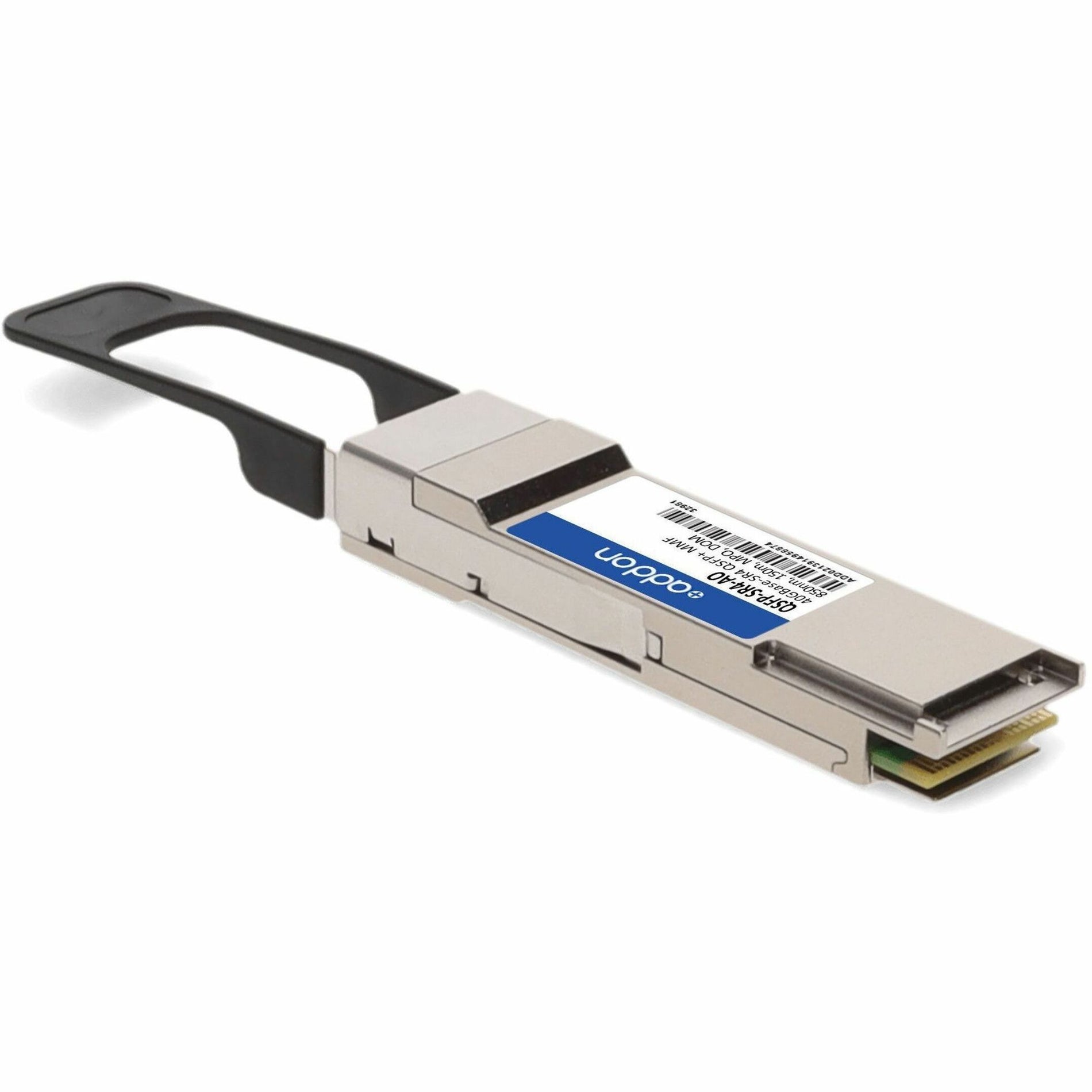 Diagonal view of AddOn QSFP-SR4-AO showing thermal management features-alternate-image7