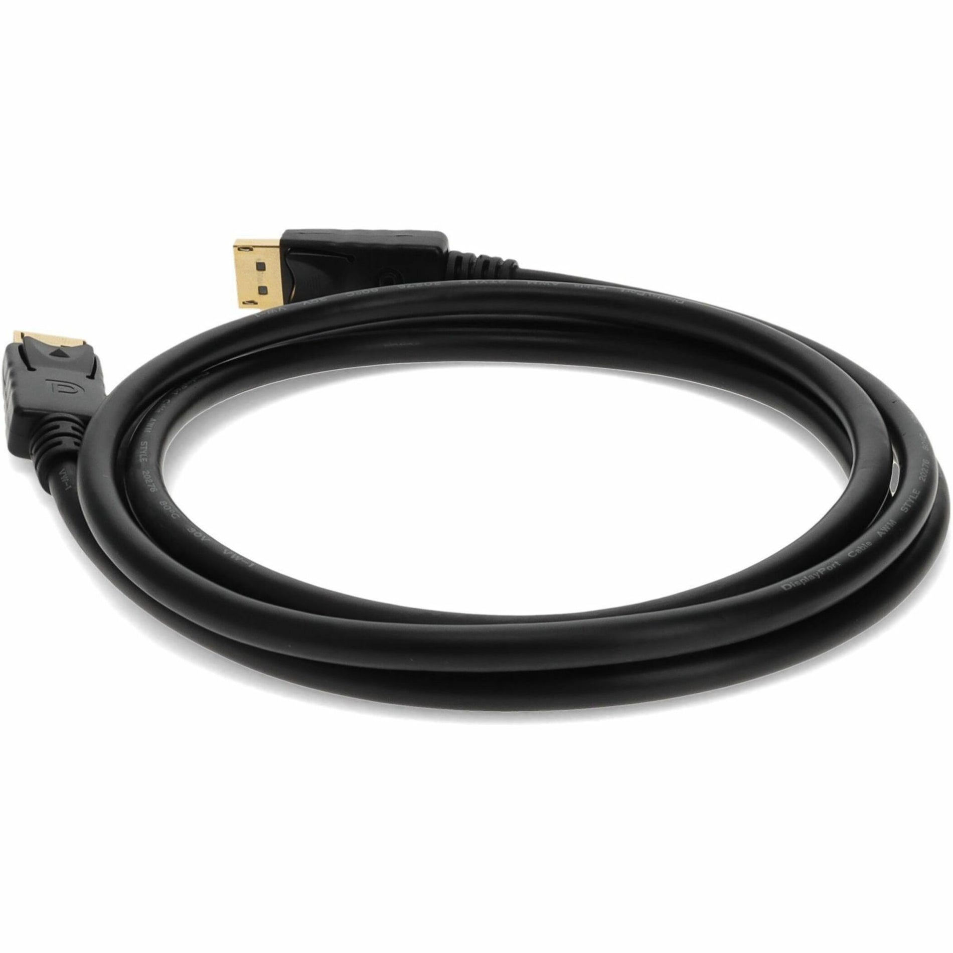 DisplayPort cable showing flexibility and length from top view-alternate-image3