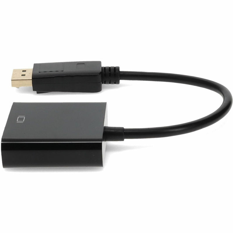 Side view of DisplayPort to VGA adapter highlighting its slim profile and build quality